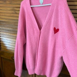 Pink heart cardigan